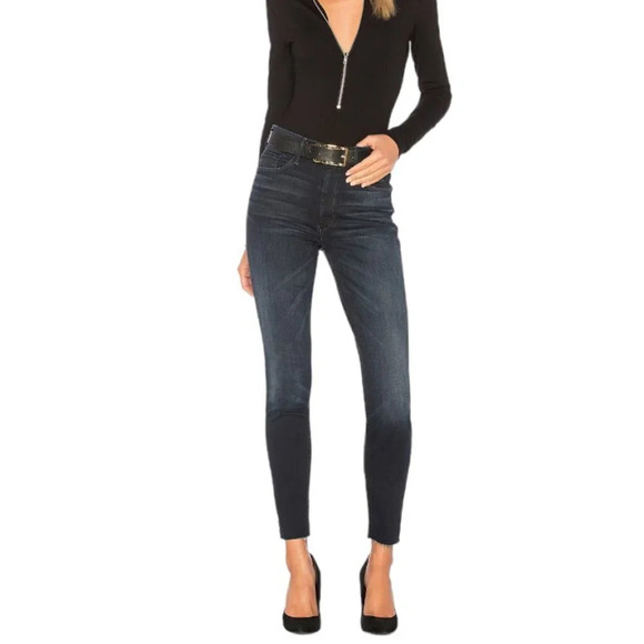 MOTHER Womens High Waist  Looker Ankle Fray in Night Owl Size 25 - Picture 8 of 13